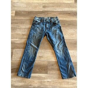 Wrangler Retro Jeans Mens 34x30 Blue Mid Rise Slim Straight Denim Workwear